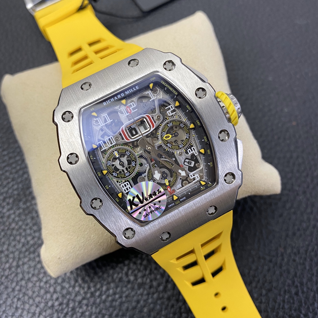 Richard Mille RM 11 03 Titanium Skeleton Dial Yellow Strap