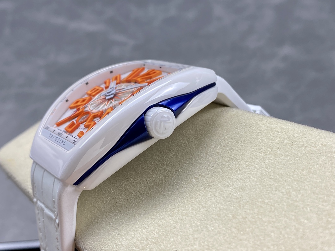 Swiss Franck Muller Framulan V45 White Ceramic Yacht Model Orange Number