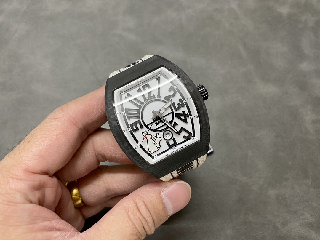 Franck Muller V45 Carbon Fiber Case White Dial