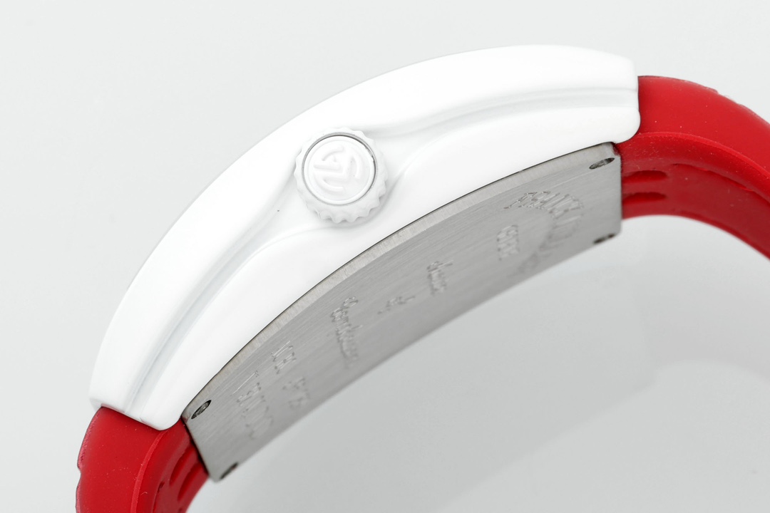 Franck Muller Women's Yacht Red Dial Leather Strap