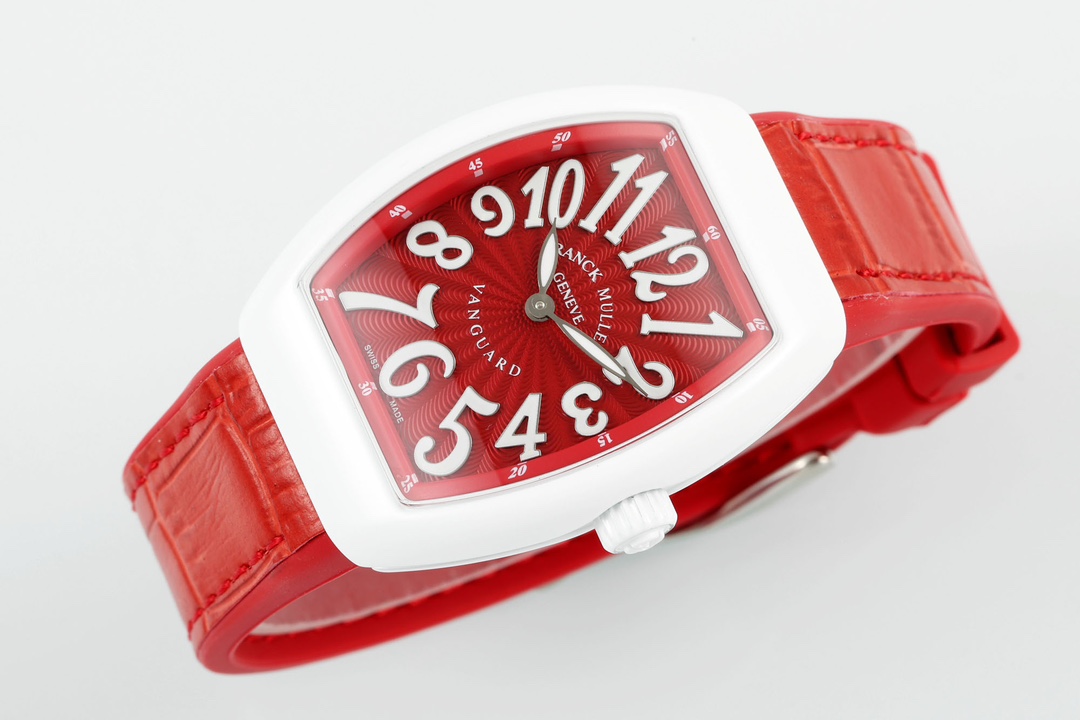 Franck Muller Women's Yacht Red Dial Leather Strap