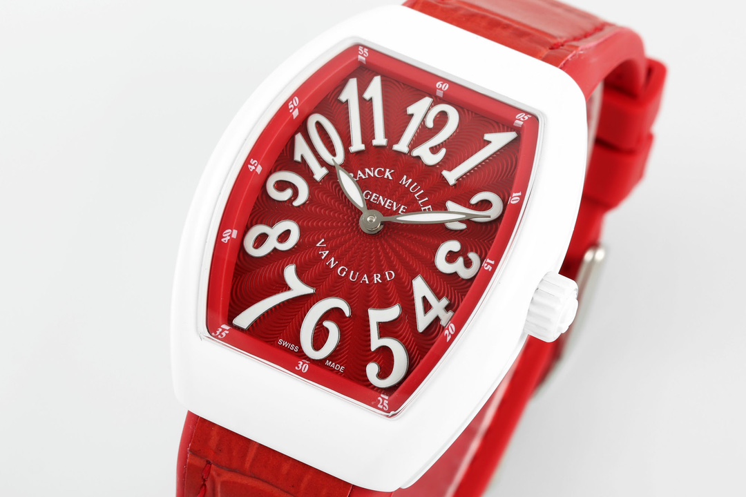 Franck Muller Women's Yacht Red Dial Leather Strap