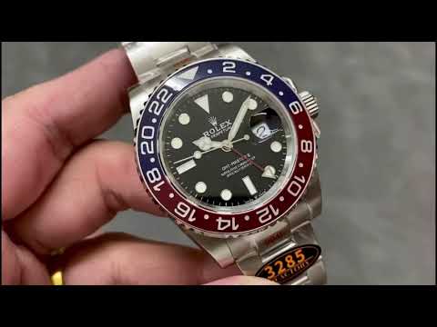 Video of the Rolex GMT-Master II 126710BLRO 0002 showing bezel and dial in hand.