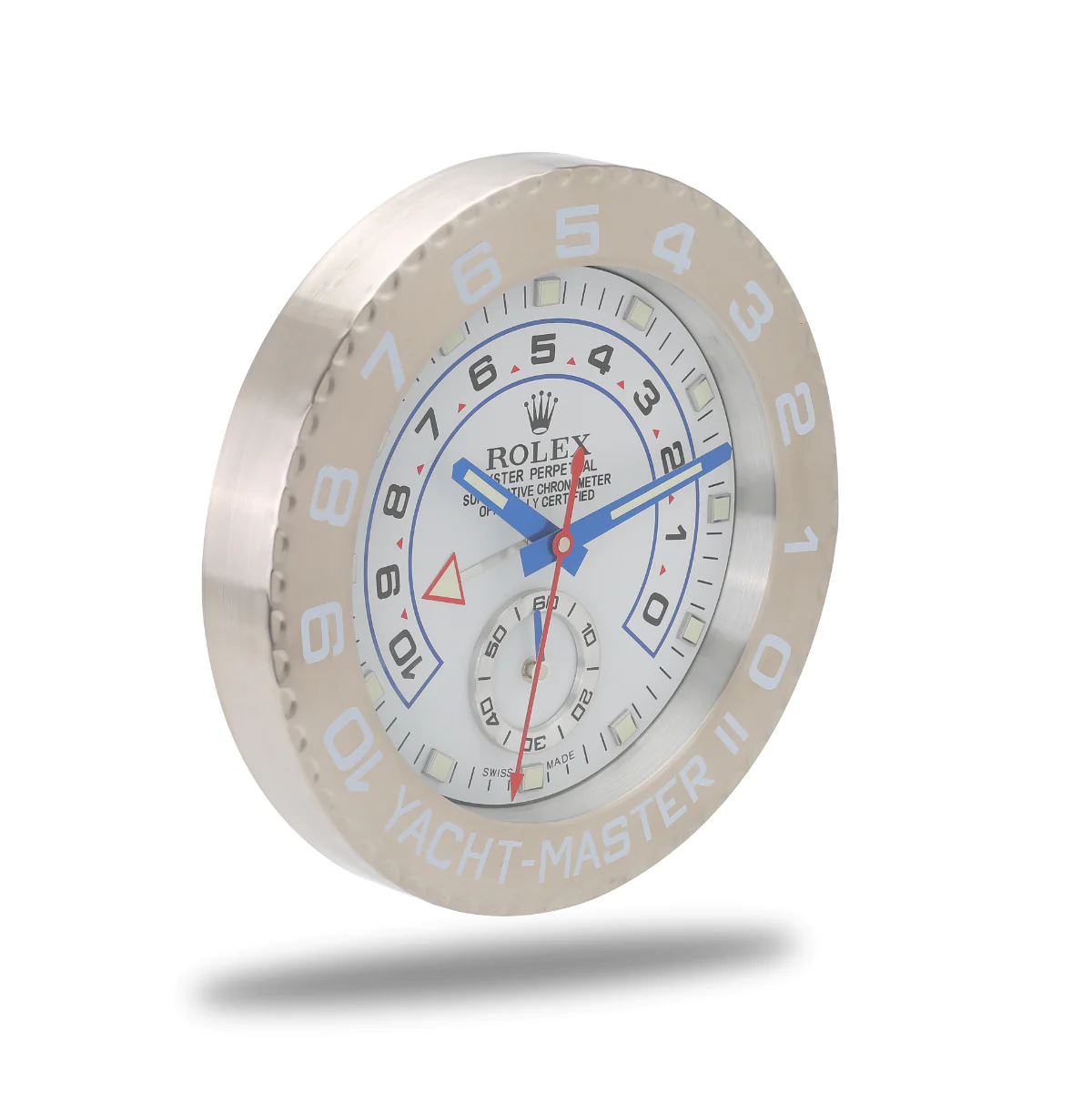 Rolex Yacht Master ll White & Silver Wall Clock