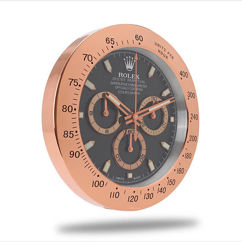 Rolex Daytona Rose Gold & Black Wall Clock