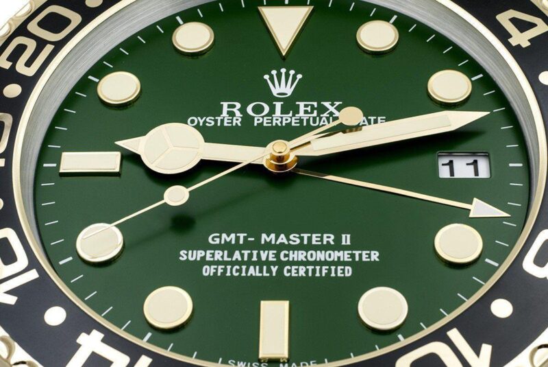 Rolex GMT Master Gold & Green Vintage Wall Clocks