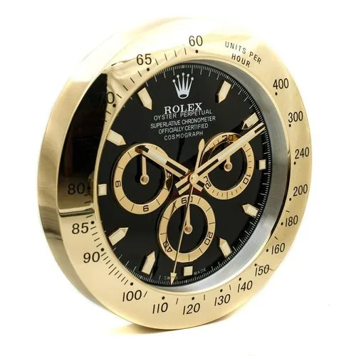 Rolex Daytona Gold & Black Wall Clock
