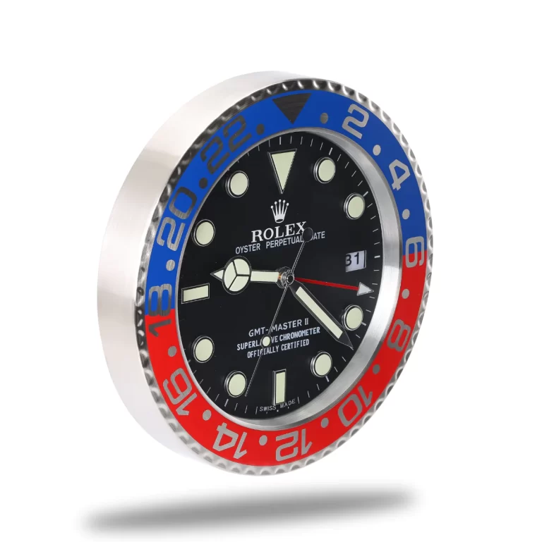 Rolex GMT Master Blue and Red Wall Clock
