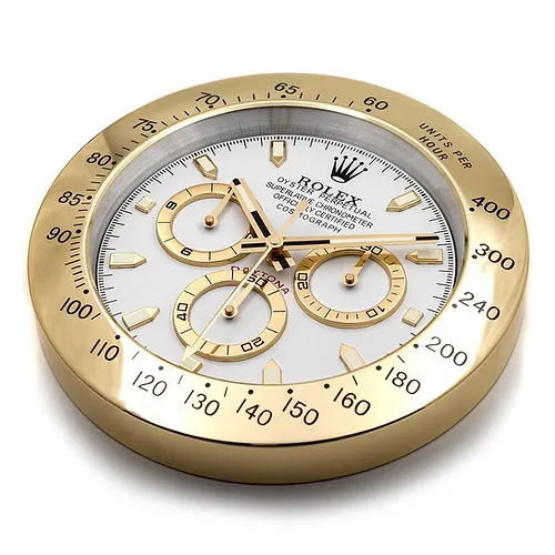 Rolex Daytona Gold & White Wall clock