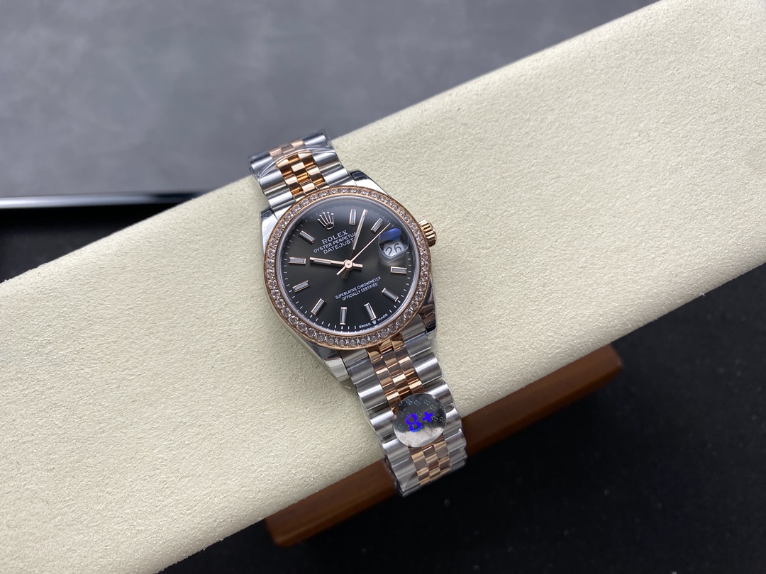 Replica Rolex Datejust 31 Dark Rhodium Dial 278381RBR 0018 Lady Watch
