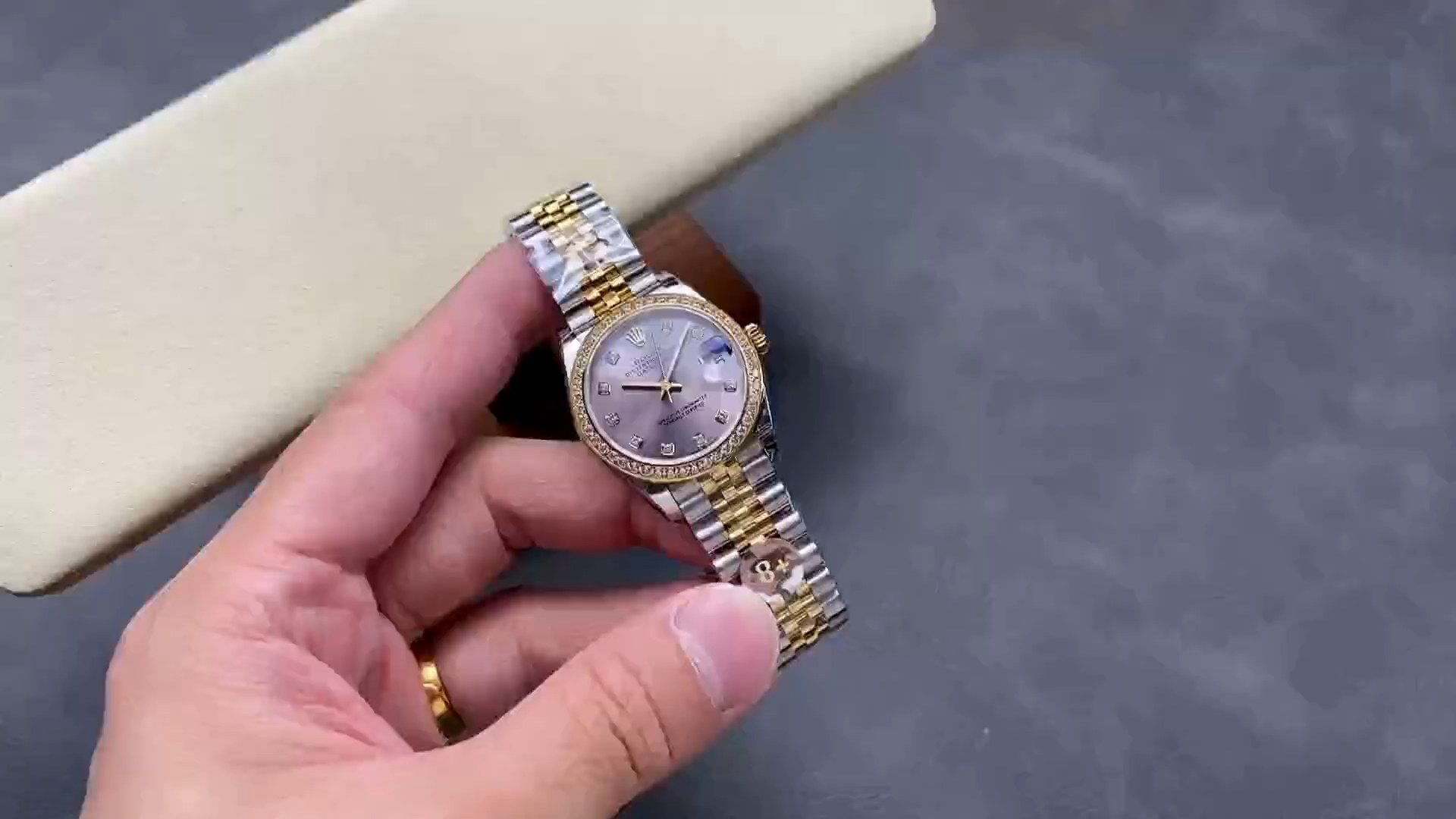 Rolex Datejust 31mm Stainless Steel and Yellow Gold 278383RBR 0022 Grey Diamond Jubilee