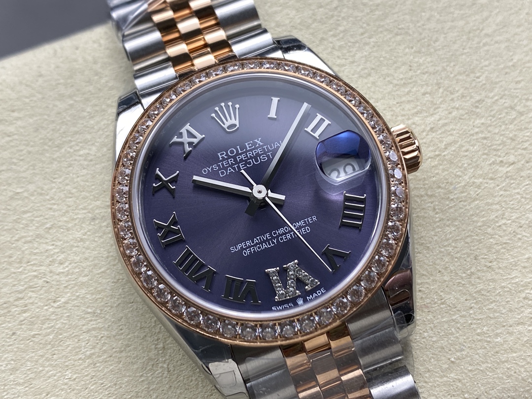 Rolex Datejust 31 Purple Roman Diamond Dial Jubilee 278381RBR