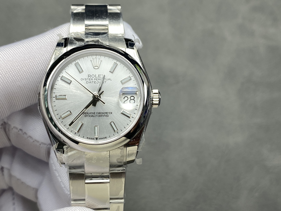 Rolex Datejust 31 Silver Dial Domed Bezel 278240 0005 Women's Watch