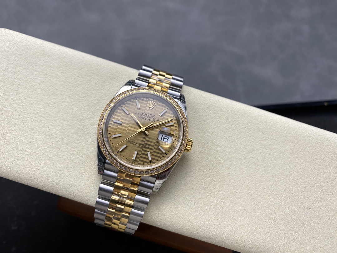Rolex Datejust 126283RBR 0031 Champagne Fluted Motif 36mm Dial