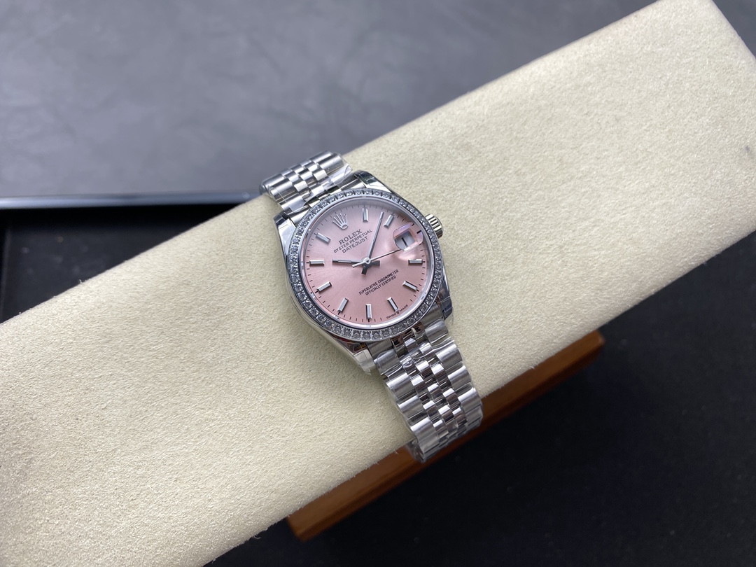 Rolex Datejust 31 White Gold Bezel Diamonds 278384RBR 0018 Women's Watch
