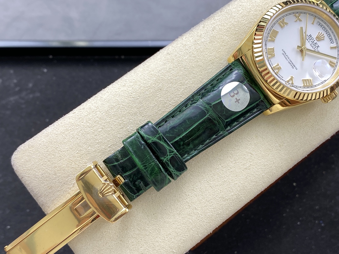 Rolex Day Date 36 White Dial Solid 18k Yellow Gold 118138 Roman