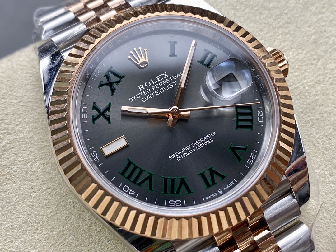 Replica Rolex Datejust 126231 0029 Slate Grey Wimbledon Roman Dial & Fluted Bezel 36mm