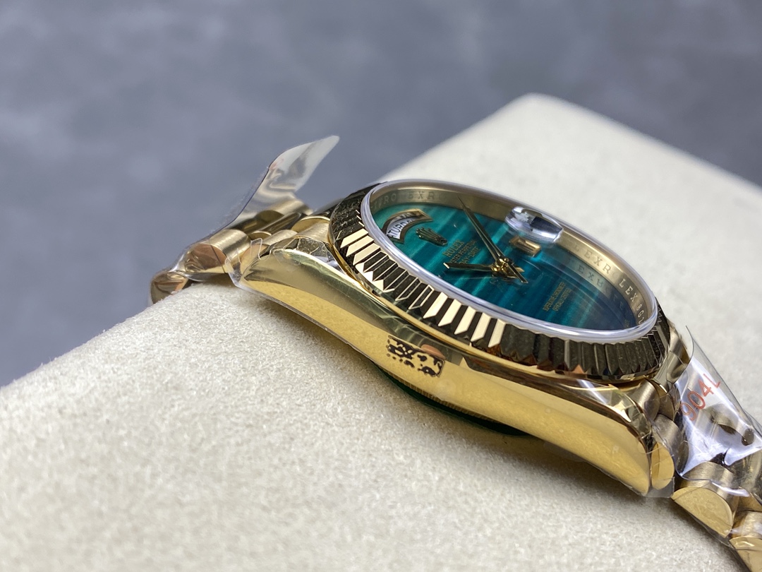 Rolex Day Date 18038 Yellow Gold Tigers Eye Watch