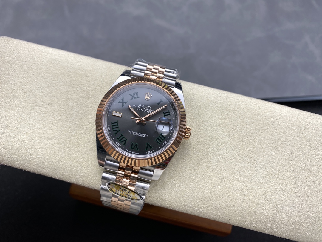 Replica Rolex Datejust 126231 0029 Slate Grey Wimbledon Roman Dial & Fluted Bezel 36mm