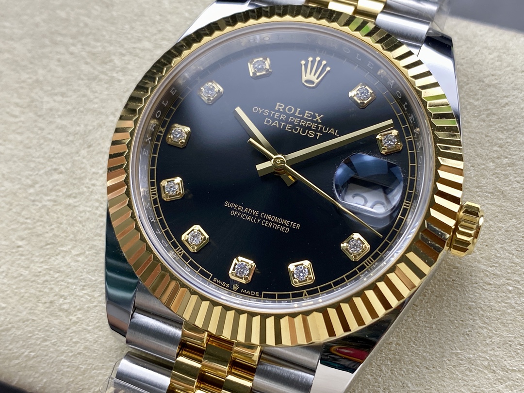 Rolex Datejust 126333 0006 Black Diamond Jubilee 41mm Men's Watch