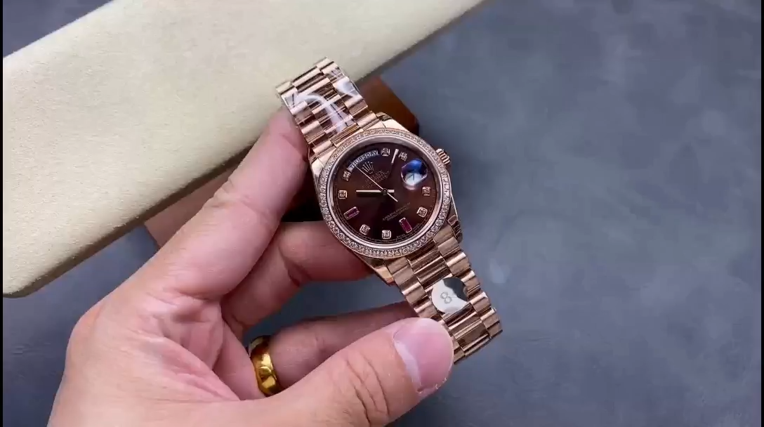 Rolex Day-Date 118235 Rose Gold Chocolate Brown Dial 36mm Unisex Replica Watch