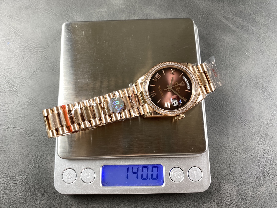 Rolex Day Date 36 Everose Gold Diamond Bezel m128345rbr 0075