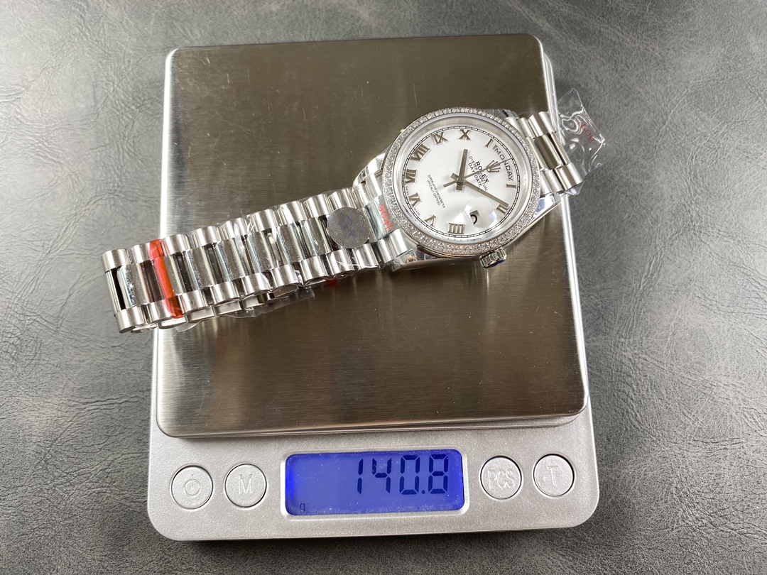 Rolex Day Date 36 White Gold Diamond Bezel White Dial m128399tbr 0019