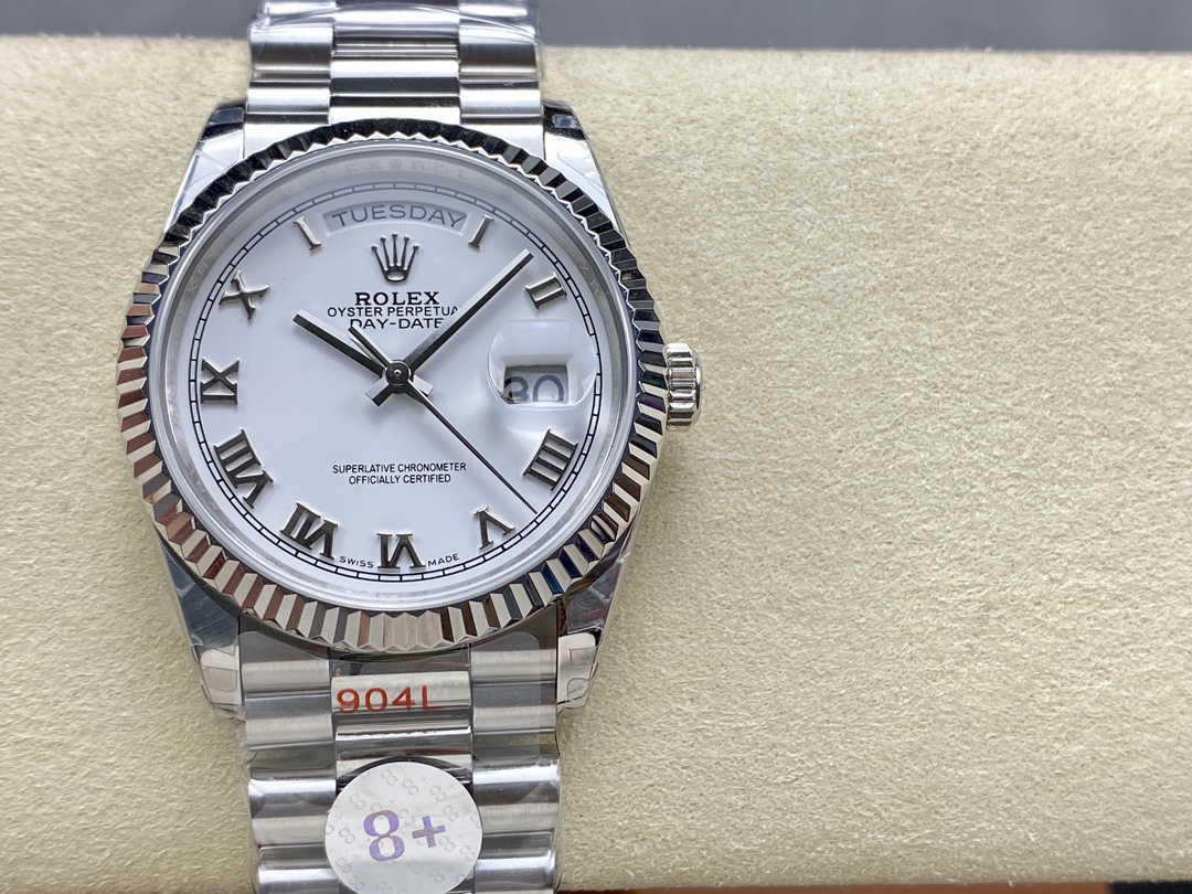 Rolex Day Date 36 White Dial Platinum President Bracelet m128236 0017