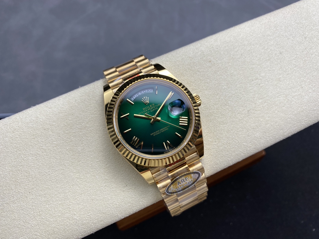 Rolex Day Date 40 Yellow Gold Green Ombre Dial M228238 0069 Replica