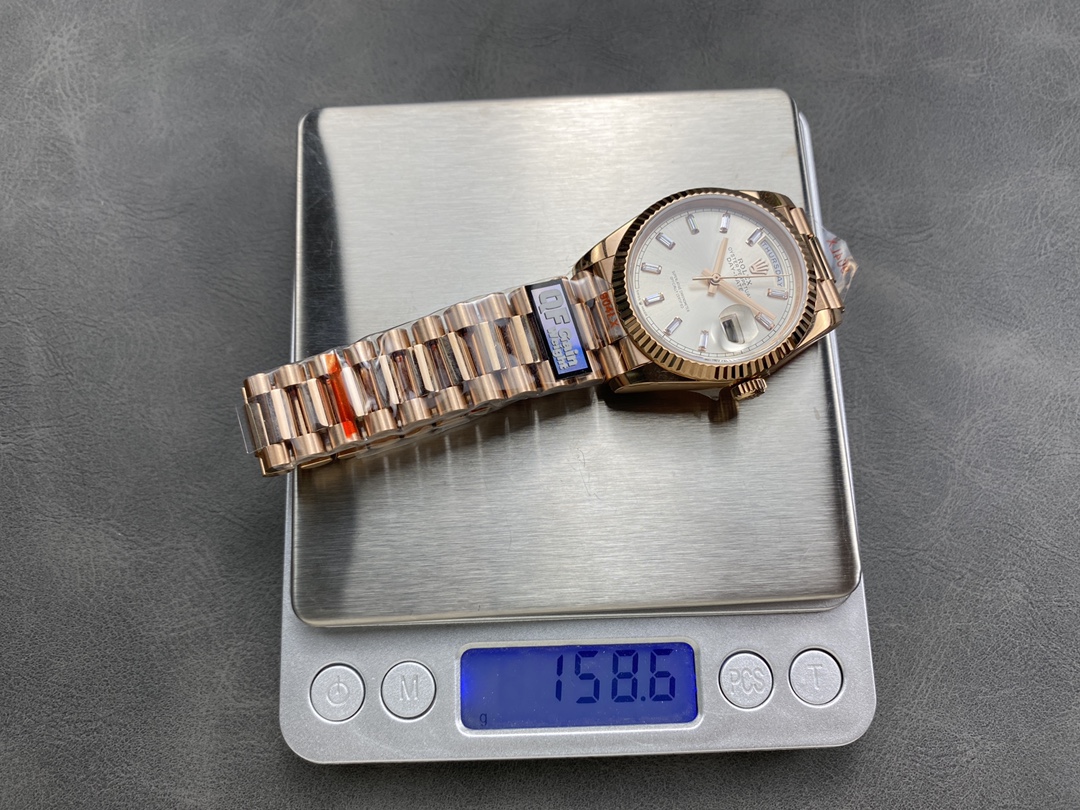 Rolex Day-Date 228235 Sundust Index Dial Fluted Bezel 40mm Mens Replica Watch
