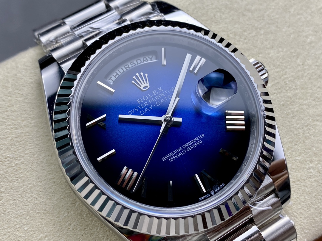 Rolex Day Date 40 White Gold Blue Ombre Dial M228236 0024