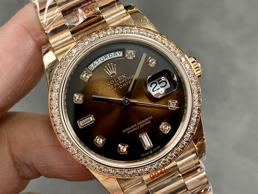 Rolex Day-Date 128345RBR Brown Ombre Dial Everose Gold 36MM Unisex Replica Watch