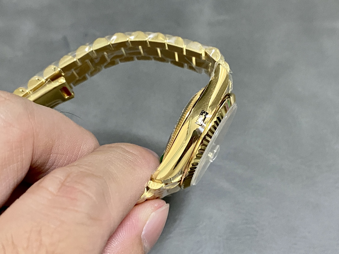 Rolex Datejust 31mm Yellow Gold 278278 Olive Green Floral President m278278 0046