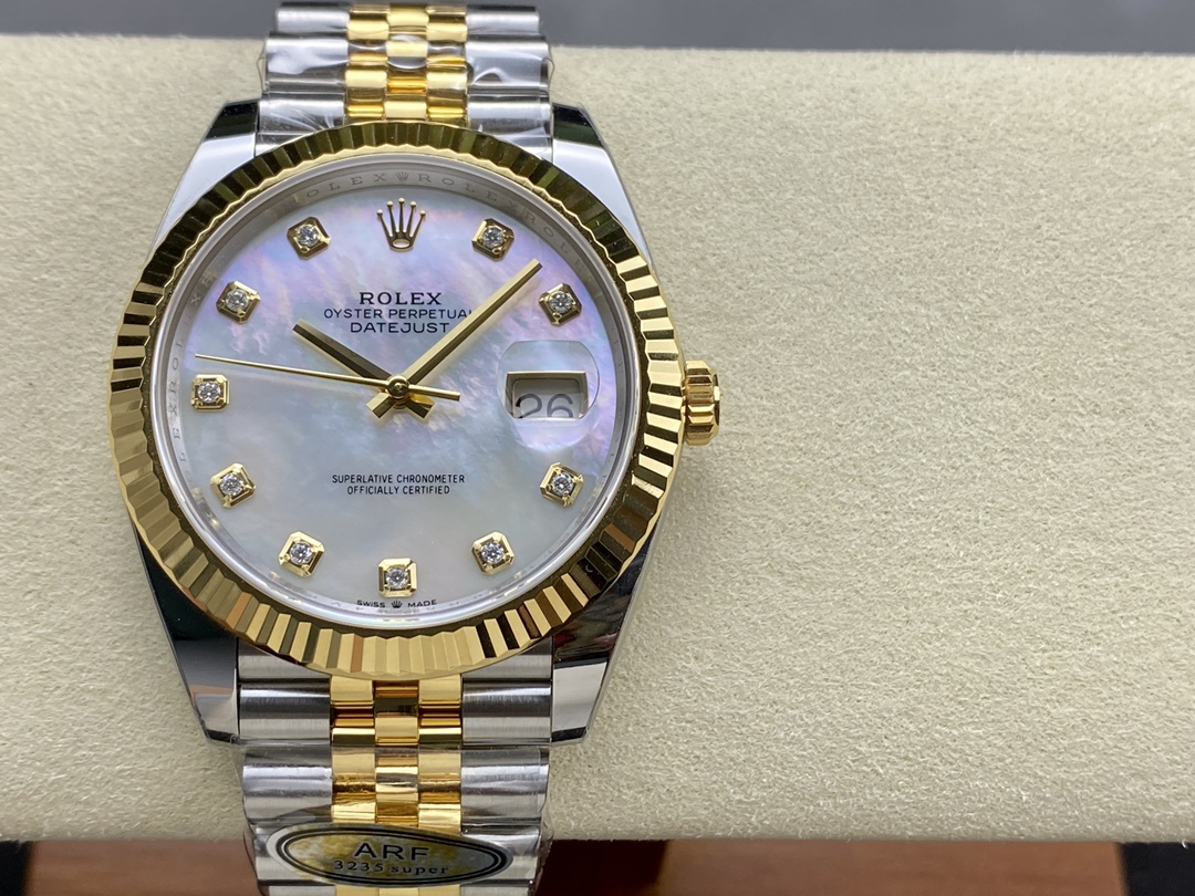 Rolex Datejust 126333 0018 41mm White Mother of Pearl Diamond Dial Men's Watch