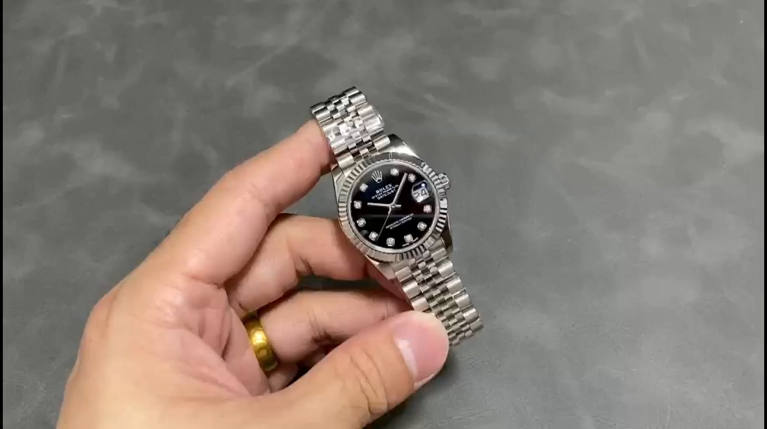 Rolex Datejust m178274 Black Diamond Dial Fluted Bezel 31MM Lady Replica Watch