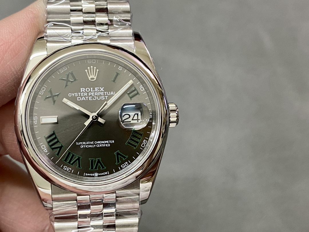 Rolex Datejust m126200 0017 Grey Wimbledon dial Stainless Steel 36MM Unisex Replica Watch