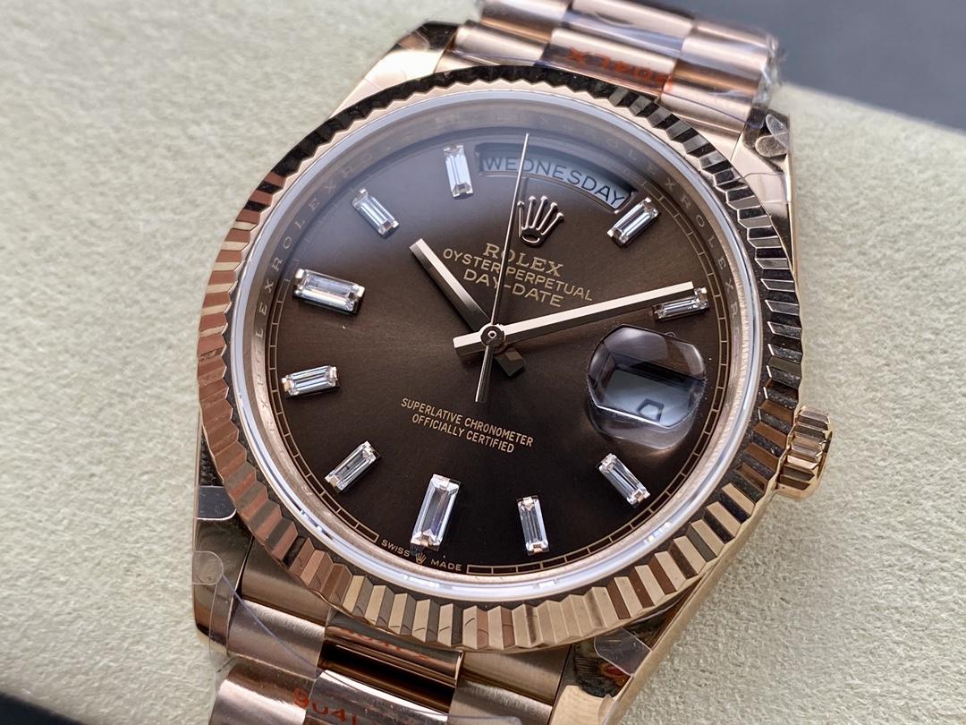 Rolex Day Date 40 18kt Everose Gold Rolex President Chocolate Dial m228235 0003