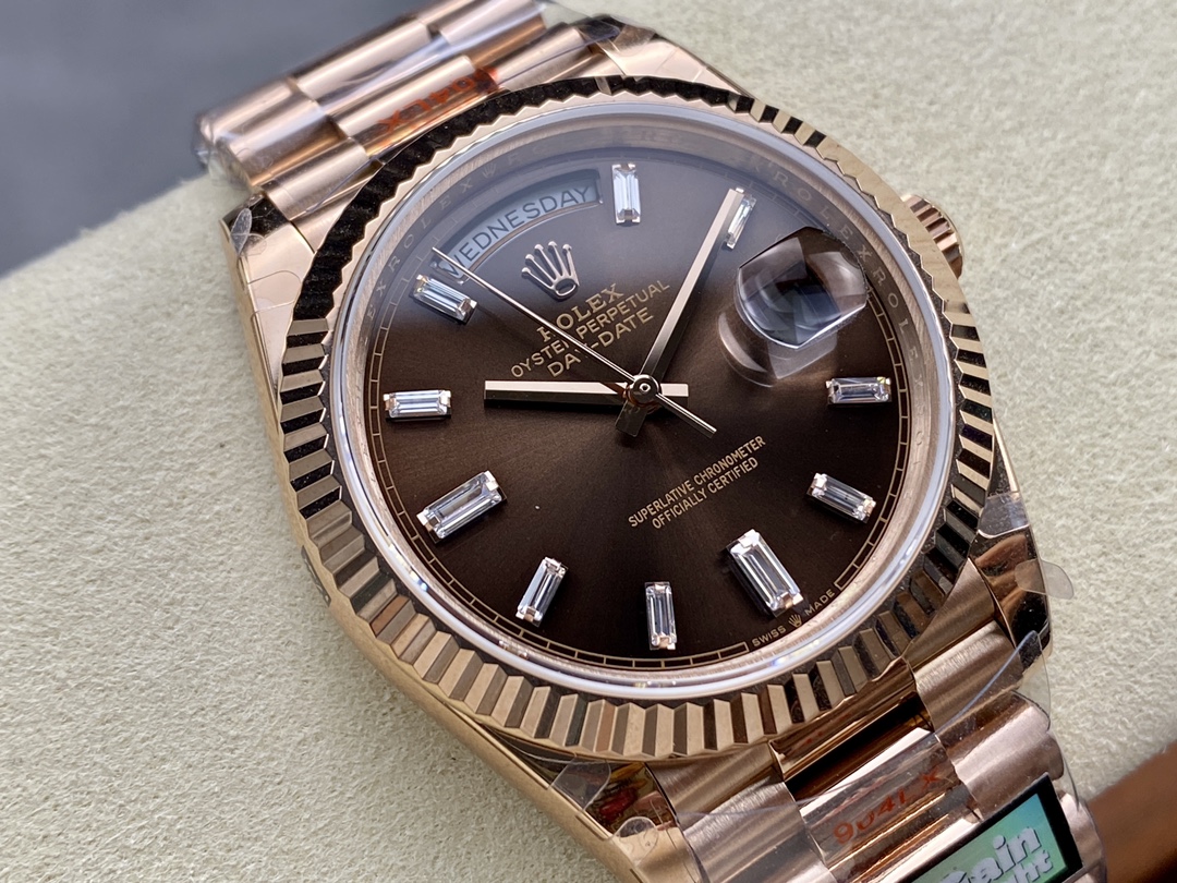 Rolex Day Date 40 18kt Everose Gold Rolex President Chocolate Dial m228235 0003
