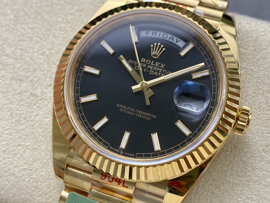 Rolex Day Date 40mm Yellow Gold President Black Dial m228238 0067