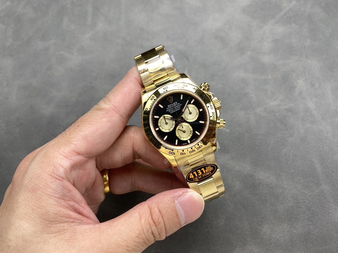 Rolex Daytona 116528 Yellow Gold Black Paul Newman Dial 40mm Mens Replica Watch