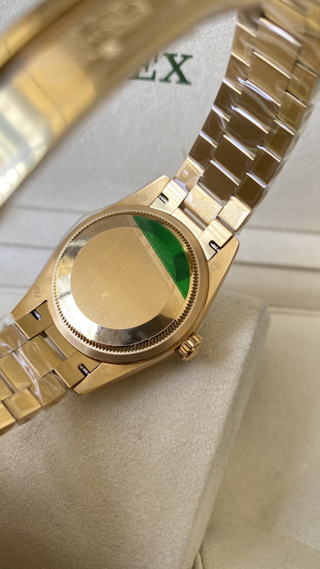 Rolex Datejust 31 Yellow Gold Olive Green Floral Motif Diamond Bezel M278288RBR 0038