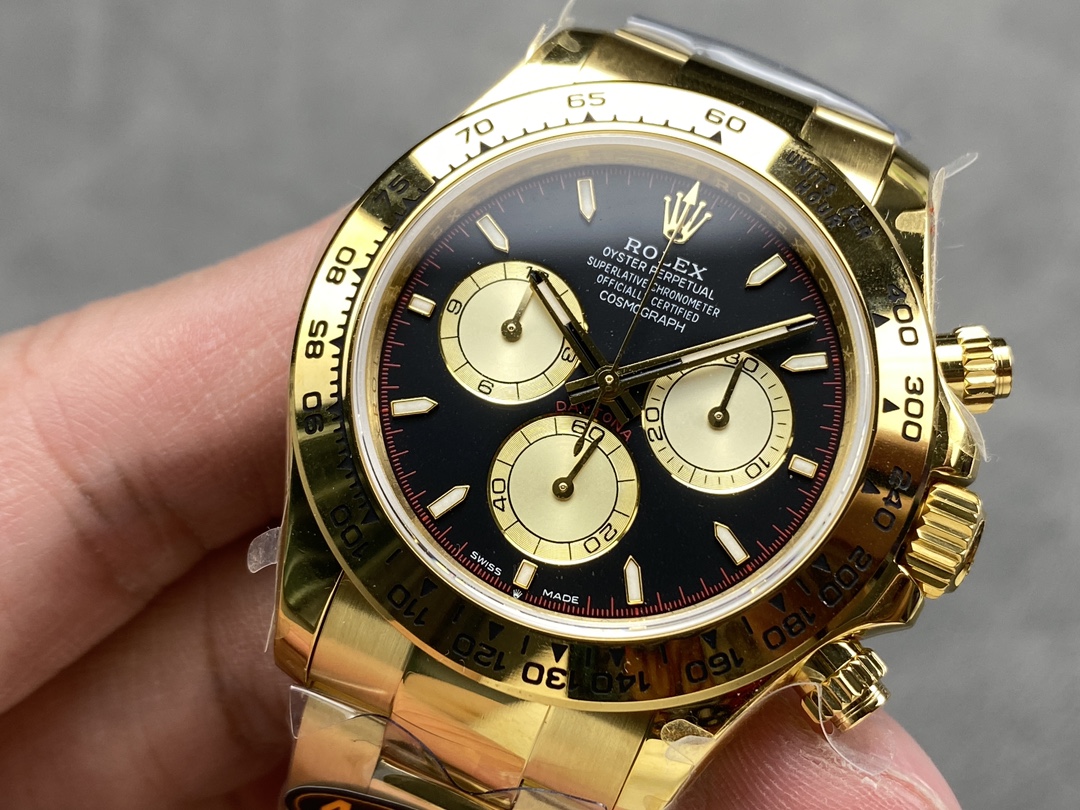 Rolex Daytona 116528 Yellow Gold Black Paul Newman Dial 40mm Mens Replica Watch