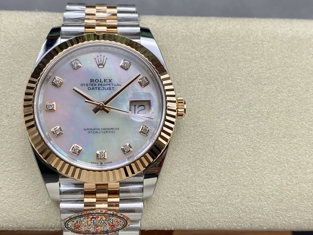 Rolex Datejust 126333 0018 41mm White Mother of Pearl Diamond Dial Men's Watch