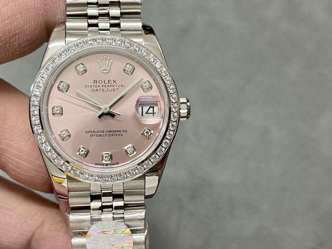 Rolex Datejust Steel White Gold Pink Dial m279384rbr 0003 28mm Lady Replica Watch