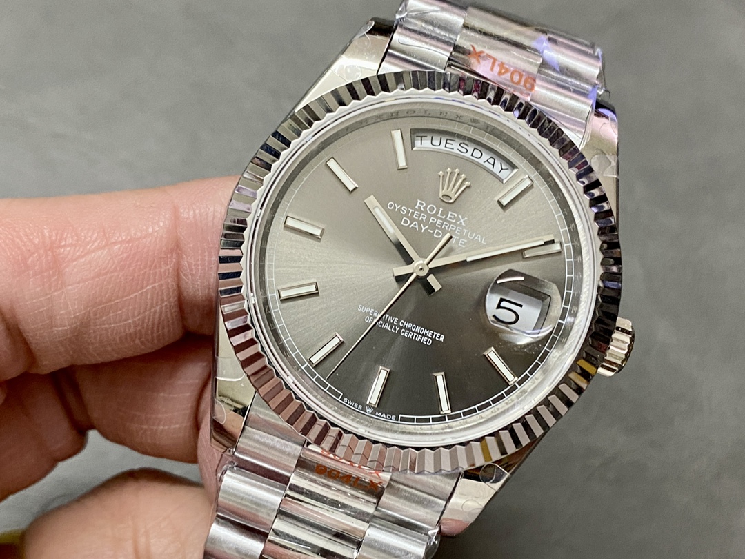 Rolex Day Date 40 18K White Gold Slate Dial M228239 0060 Men's Watch