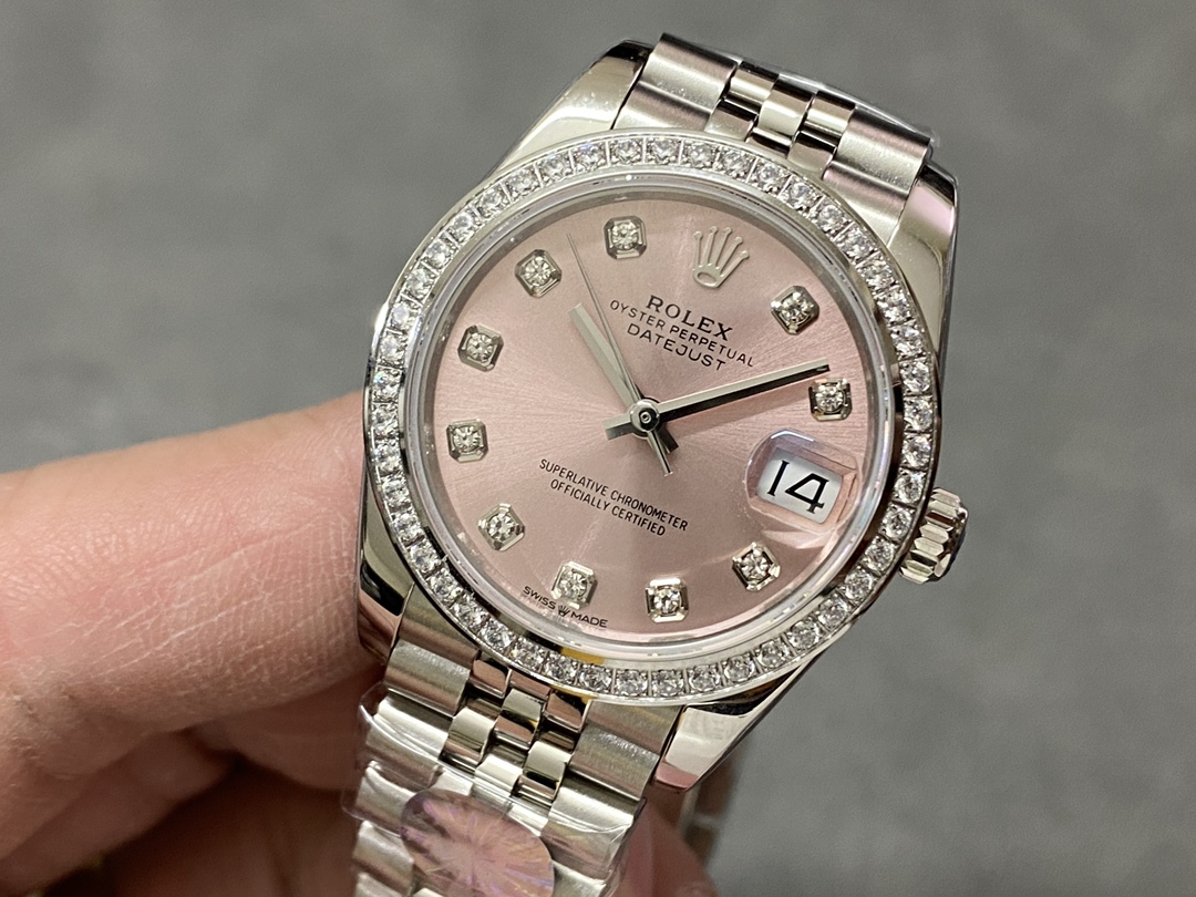 Rolex Datejust Steel White Gold Pink Dial m279384rbr 0003 28mm Lady Replica Watch