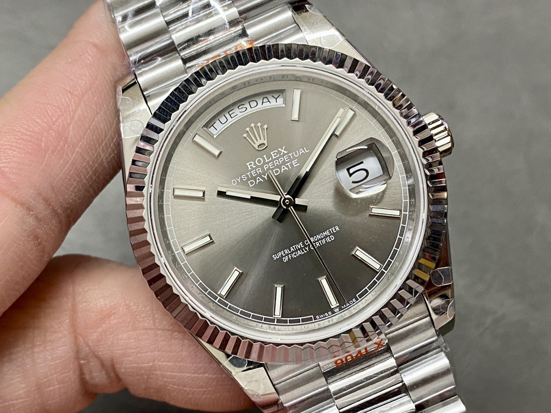 Rolex Day Date 40 18K White Gold Slate Dial M228239 0060 Men's Watch