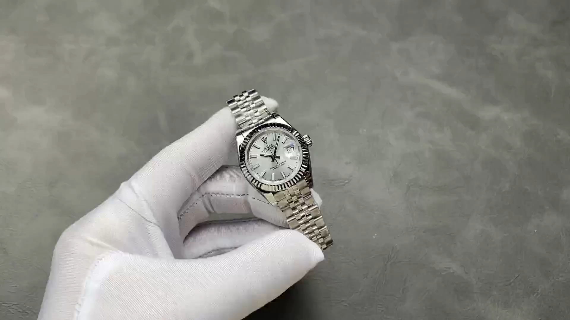 Rolex Datejust 28 Automatic Silver Dial White Gold and Steel M279174 0005 Women's Watch