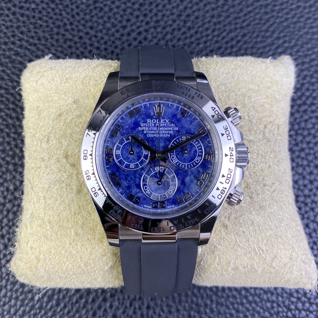Rolex Daytona 116519 Sodalite Arabic Dial Blue Alligator Leather 40mm Mens Replica Watch