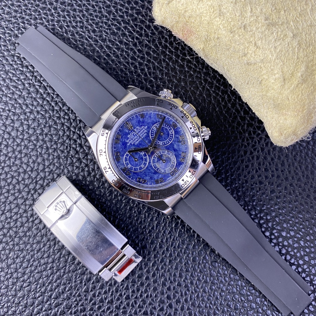 Rolex Daytona 116519 Sodalite Arabic Dial Blue Alligator Leather 40mm Mens Replica Watch